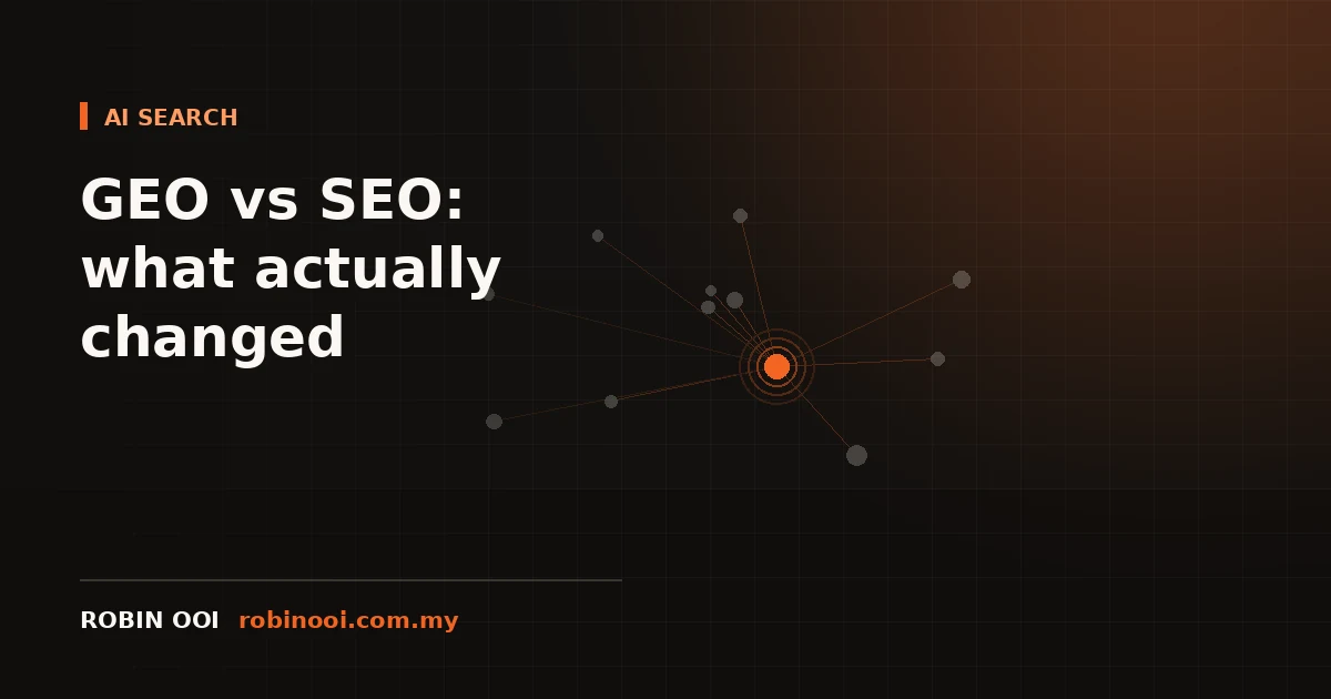 Comparison graphic contrasting generative engine optimisation and traditional search engine optimisation approaches