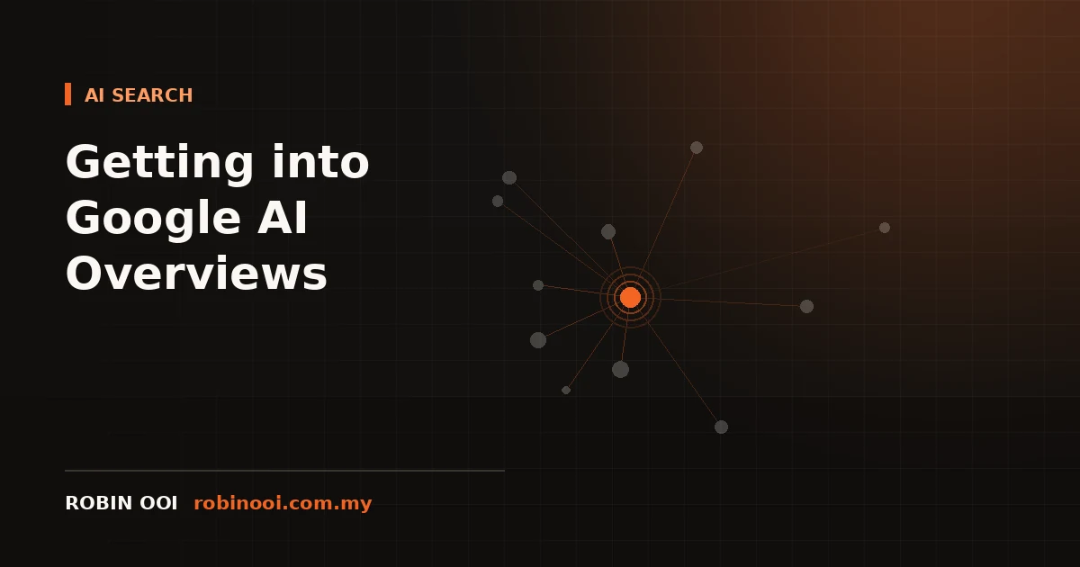 Illustration of a Google AI Overview summarising several ranked source pages into a single answer panel