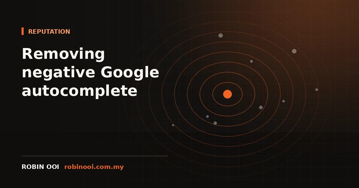 Illustration of brand reputation signals radiating outward from a central brand node in search results