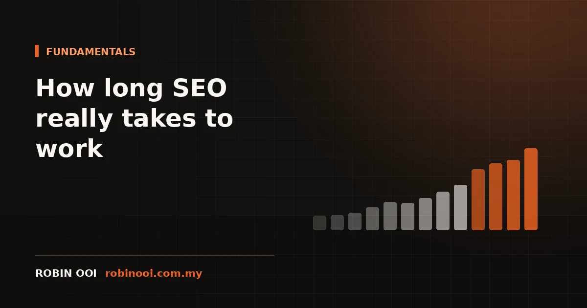Bar chart illustrating gradual SEO progress building over a twelve month engagement timeline